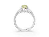 White gold Fancy Yellow Marquise Cut Diamond Split Shank Ring with Pavé Band and Four-Prong Setting_20