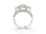 White gold Fancy Yellow Marquise Cut Diamond Three-Stone Ring with Channel Set Band and Four-Prong Setting_44
