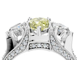 White gold Fancy Yellow Marquise Cut Diamond Three-Stone Ring with Channel Set Band and Four-Prong Setting_50