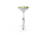 White gold Fancy Yellow Marquise Cut Diamond Three-Stone Ring with Pear  Side Stones and Prong Setting_96