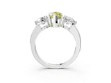 White gold Fancy Yellow Marquise Cut Diamond Three-Stone Ring with Prong Setting and Classic Band_49