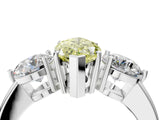 White gold Fancy Yellow Marquise Cut Diamond Three-Stone Ring with Prong Setting and Classic Band_50