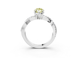 White gold Fancy Yellow Marquise  Cut Diamond Twist Band Solitaire with Prong Setting_3