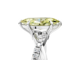 White gold Fancy Yellow Marquise  Cut Diamond Twist Band Solitaire with Prong Setting_5