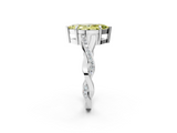 White gold Fancy Yellow Marquise  Cut Diamond Twisted Band Engagement Ring with Prong Setting_5