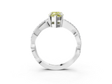 White gold Fancy Yellow Marquise  Cut Diamond Twisted Band Engagement Ring with Prong Setting_6