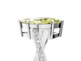 White gold Fancy Yellow Marquise  Cut Diamond Twisted Band Engagement Ring with Prong Setting_8
