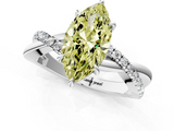 White gold Fancy Yellow Marquise  Cut Diamond Twisted Band with Pavé Setting and Four-Prong Setting_1