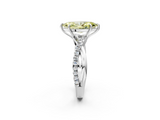 White gold Fancy Yellow Marquise  Cut Diamond Twisted Band with Pavé Setting and Four-Prong Setting_2