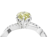 White gold Fancy Yellow Marquise  Cut Diamond Twisted Band with Pavé Setting and Four-Prong Setting_4
