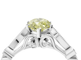 White gold Fancy Yellow Marquise  Cut Diamond with Milgrain Marquise and Bezel Accents on a Solitaire Band with Prong Setting_4