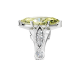 White gold Fancy Yellow Marquise  Cut Diamond with Milgrain Marquise and Bezel Accents on a Solitaire Band with Prong Setting_5