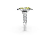White gold Fancy Yellow Marquise  Cut Double Halo Diamond Engagement Ring with Pave Band and Four-Prong Setting_81