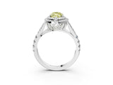 White gold Fancy Yellow Marquise  Cut Double Halo Split Shank Diamond Ring with Prong Setting_32