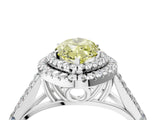 White gold Fancy Yellow Marquise  Cut Double Halo Split Shank Diamond Ring with Prong Setting_33