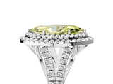 White gold Fancy Yellow Marquise  Cut Double Halo Split Shank Diamond Ring with Prong Setting_34