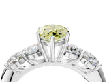 White gold Fancy Yellow Marquise  Cut Five-Stone Prong Set Diamond Ring with Classic Band_33