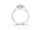 White gold Fancy Yellow Marquise Cut Halo Bezel Diamond Pave Band Ring_21