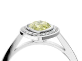 White gold Fancy Yellow Marquise Cut Halo Bezel Diamond Pave Band Ring_22