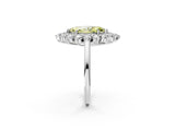 White gold Fancy Yellow Marquise Cut Halo Cluster Diamond Ring with Pave Band and Four-Prong Setting_14