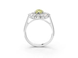 White gold Fancy Yellow Marquise Cut Halo Cluster Diamond Ring with Pave Band and Four-Prong Setting_15