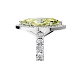 White gold Fancy Yellow Marquise  Cut Halo Diamond Engagement Ring with Pave Band and Four-Prong Setting_5