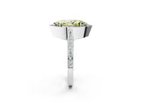 White gold Fancy Yellow Marquise Cut Halo Diamond Engagement Ring with Split Shank Band and Four-Prong Setting_14