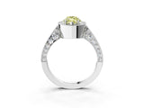 White gold Fancy Yellow Marquise Cut Halo Diamond Engagement Ring with Split Shank Band and Four-Prong Setting_15