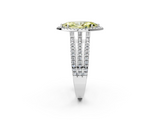 White gold Fancy Yellow Marquise  Cut Halo Diamond Engagement Ring with Split Shank and Four-Prong Setting_2