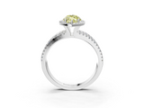 White gold Fancy Yellow Marquise  Cut Halo Diamond Engagement Ring with Split Shank and Four-Prong Setting_3