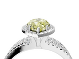 White gold Fancy Yellow Marquise  Cut Halo Diamond Engagement Ring with Split Shank and Four-Prong Setting_4