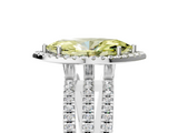 White gold Fancy Yellow Marquise  Cut Halo Diamond Engagement Ring with Split Shank and Four-Prong Setting_5