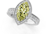 White gold Fancy Yellow Marquise  Cut Halo Diamond Pave Band Ring with Four-Prong Setting_1
