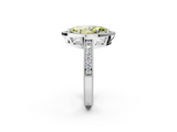 White gold Fancy Yellow Marquise  Cut Halo Diamond Pave Band Ring with Four-Prong Setting_2