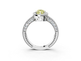 White gold Fancy Yellow Marquise  Cut Halo Diamond Pave Band Ring with Four-Prong Setting_3