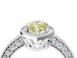 White gold Fancy Yellow Marquise  Cut Halo Diamond Pave Band Ring with Four-Prong Setting_4