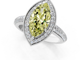 White gold Fancy Yellow Marquise  Cut Halo Diamond Pave Band with Four-Prong Setting_1