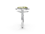 White gold Fancy Yellow Marquise  Cut Halo Diamond Pave Band with Four-Prong Setting_2