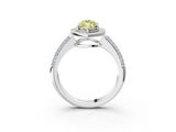 White gold Fancy Yellow Marquise  Cut Halo Diamond Pave Band with Four-Prong Setting_3
