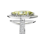 White gold Fancy Yellow Marquise  Cut Halo Diamond Pave Band with Four-Prong Setting_5