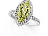 White gold Fancy Yellow Marquise Cut Halo Diamond Pave Band with Prong Setting_13