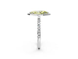 White gold Fancy Yellow Marquise Cut Halo Diamond Pave Band with Prong Setting_14