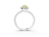 White gold Fancy Yellow Marquise Cut Halo Diamond Pave Band with Prong Setting_15