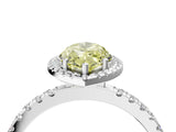 White gold Fancy Yellow Marquise Cut Halo Diamond Pave Band with Prong Setting_16
