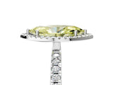 White gold Fancy Yellow Marquise Cut Halo Diamond Pave Band with Prong Setting_17