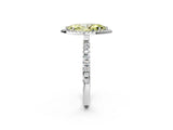 White gold Fancy Yellow Marquise Cut Halo Diamond Pave Band with Prong Setting_20
