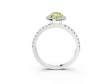 White gold Fancy Yellow Marquise Cut Halo Diamond Pave Band with Prong Setting_21