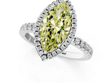 White gold Fancy Yellow Marquise Cut Halo Diamond Pave Band with Prong Setting_23