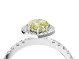 White gold Fancy Yellow Marquise Cut Halo Diamond Pave Band with Prong Setting_26