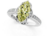 White gold Fancy Yellow Marquise  Cut Halo Diamond Ring with Channel Set Band and Four-Prong Setting_30